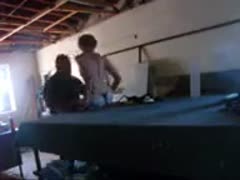 In the welding shop, my short-haired, blond, unclean amateur slut has her cookie devoured.